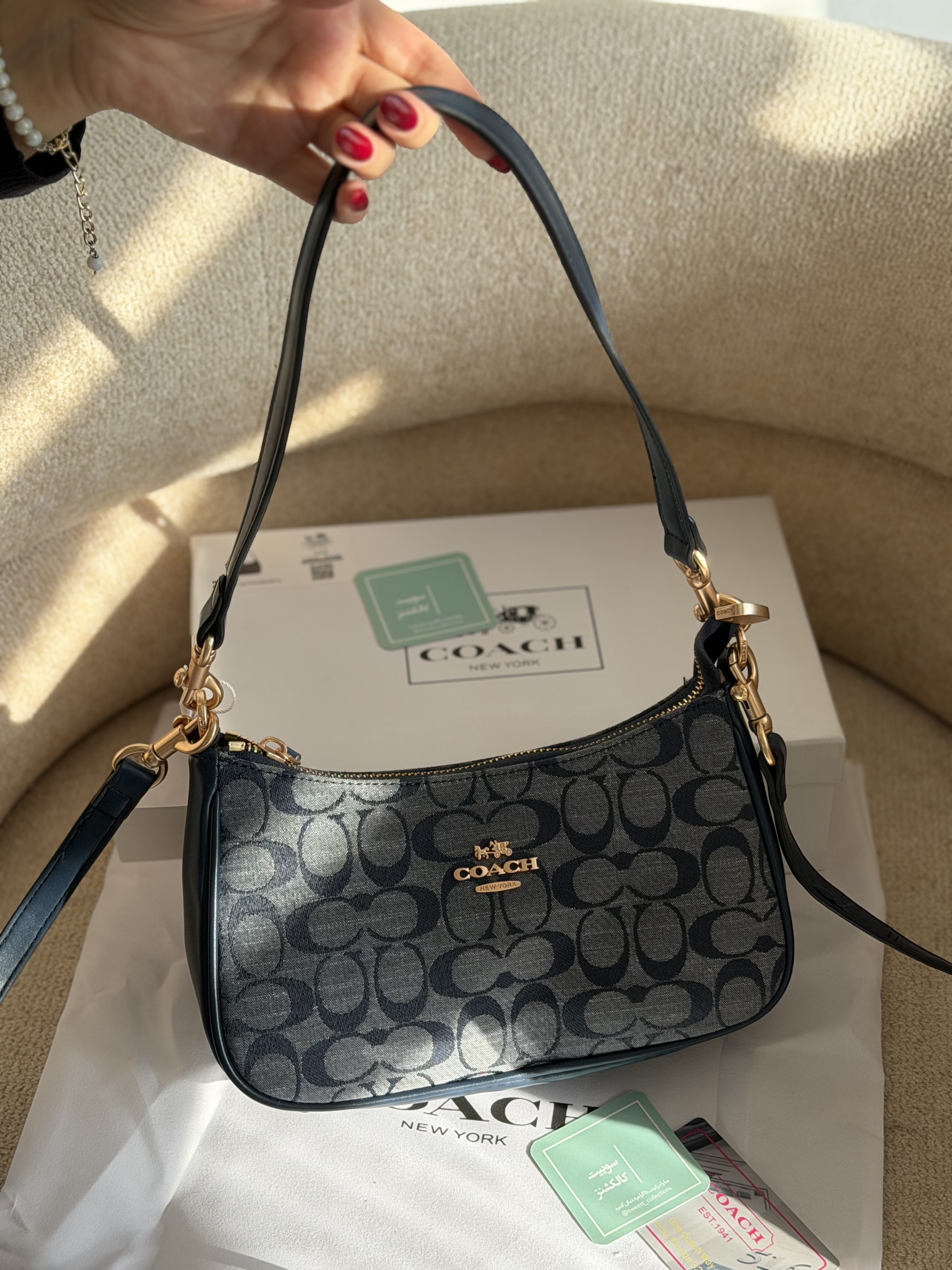 کیف زنانه  دستی  برند کوچ سورمه ای